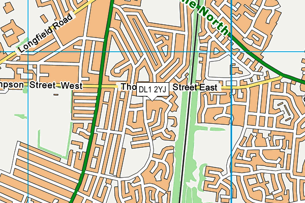 DL1 2YJ map - OS VectorMap District (Ordnance Survey)