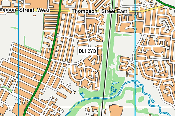 DL1 2YQ map - OS VectorMap District (Ordnance Survey)