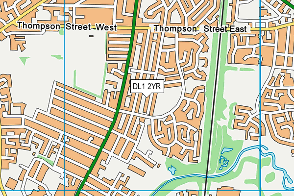 DL1 2YR map - OS VectorMap District (Ordnance Survey)