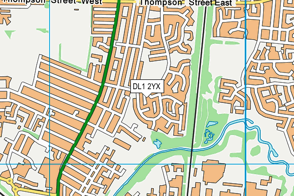 DL1 2YX map - OS VectorMap District (Ordnance Survey)