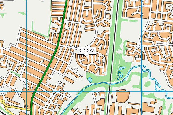 DL1 2YZ map - OS VectorMap District (Ordnance Survey)