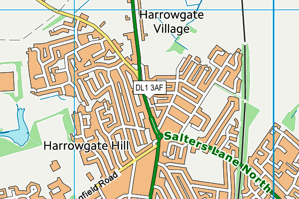 DL1 3AF map - OS VectorMap District (Ordnance Survey)