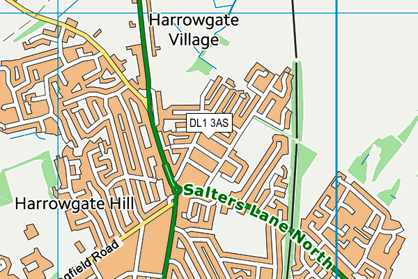 DL1 3AS map - OS VectorMap District (Ordnance Survey)