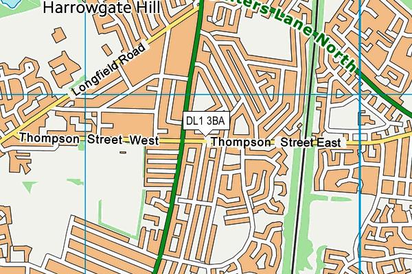 DL1 3BA map - OS VectorMap District (Ordnance Survey)