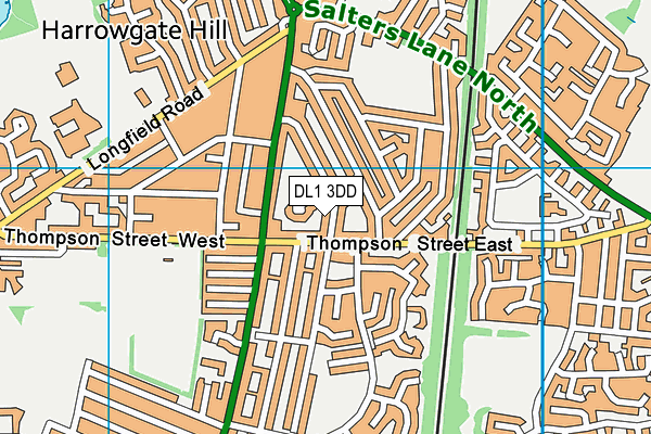 DL1 3DD map - OS VectorMap District (Ordnance Survey)