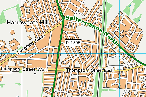 DL1 3DF map - OS VectorMap District (Ordnance Survey)