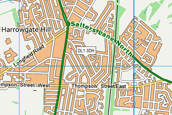 DL1 3DH map - OS VectorMap District (Ordnance Survey)