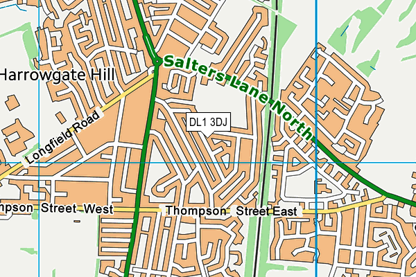 DL1 3DJ map - OS VectorMap District (Ordnance Survey)