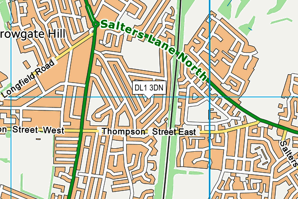 DL1 3DN map - OS VectorMap District (Ordnance Survey)