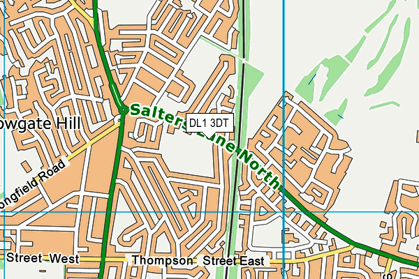 DL1 3DT map - OS VectorMap District (Ordnance Survey)