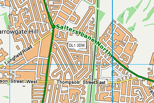 DL1 3DW map - OS VectorMap District (Ordnance Survey)