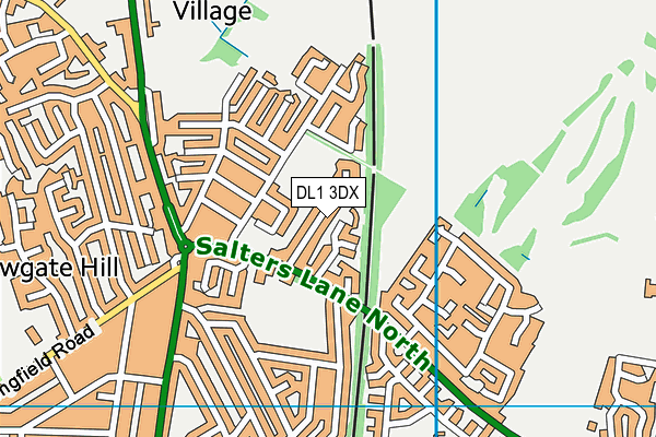 DL1 3DX map - OS VectorMap District (Ordnance Survey)