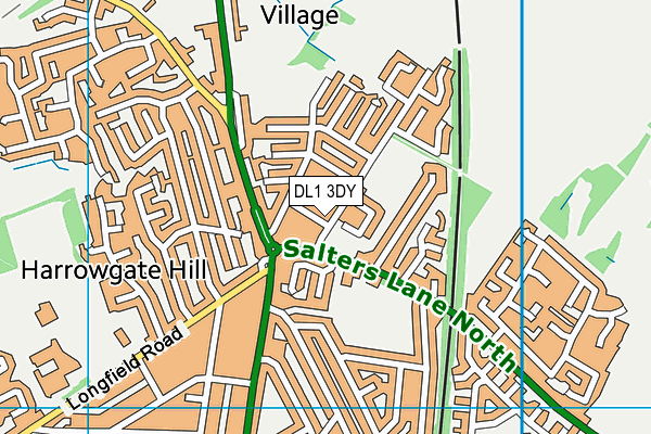 DL1 3DY map - OS VectorMap District (Ordnance Survey)