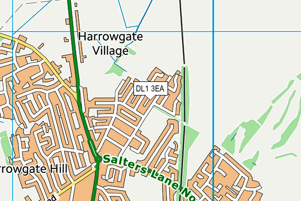 Glebe Road (Closed) map (DL1 3EA) - OS VectorMap District (Ordnance Survey)