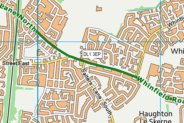 DL1 3EP map - OS VectorMap District (Ordnance Survey)