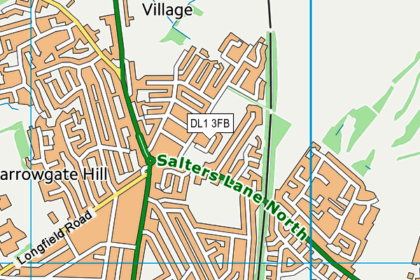 DL1 3FB map - OS VectorMap District (Ordnance Survey)