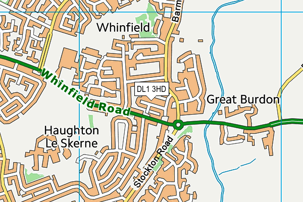 DL1 3HD map - OS VectorMap District (Ordnance Survey)