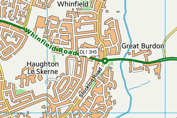 DL1 3HS map - OS VectorMap District (Ordnance Survey)