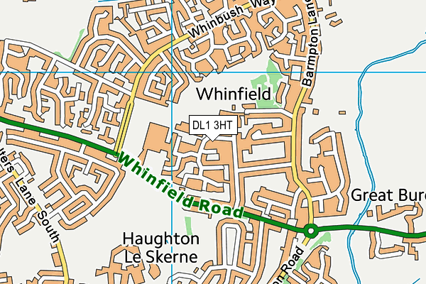 Whinfield Primary School map (DL1 3HT) - OS VectorMap District (Ordnance Survey)