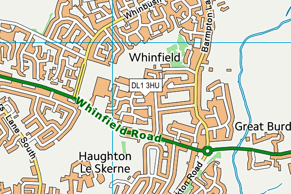 DL1 3HU map - OS VectorMap District (Ordnance Survey)