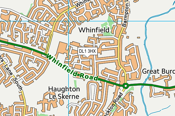 DL1 3HX map - OS VectorMap District (Ordnance Survey)