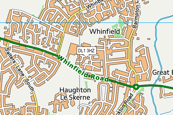 DL1 3HZ map - OS VectorMap District (Ordnance Survey)