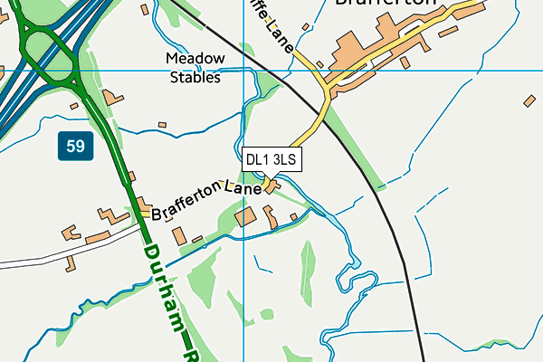 DL1 3LS map - OS VectorMap District (Ordnance Survey)