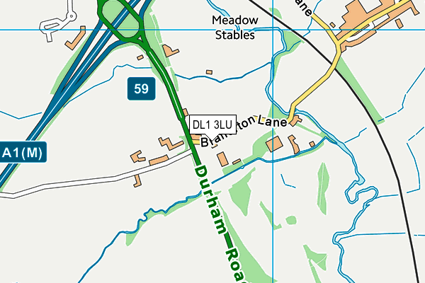 DL1 3LU map - OS VectorMap District (Ordnance Survey)