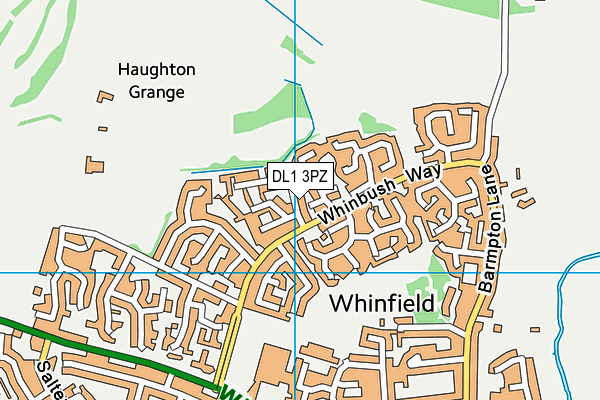 DL1 3PZ map - OS VectorMap District (Ordnance Survey)