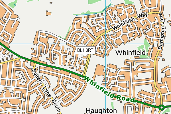 DL1 3RT map - OS VectorMap District (Ordnance Survey)