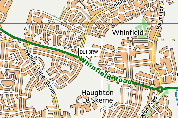 DL1 3RW map - OS VectorMap District (Ordnance Survey)