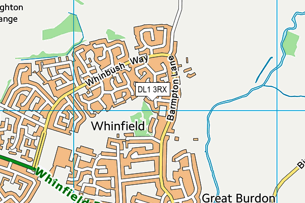 DL1 3RX map - OS VectorMap District (Ordnance Survey)