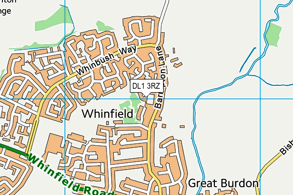 DL1 3RZ map - OS VectorMap District (Ordnance Survey)