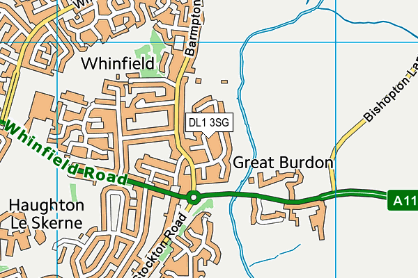 DL1 3SG map - OS VectorMap District (Ordnance Survey)