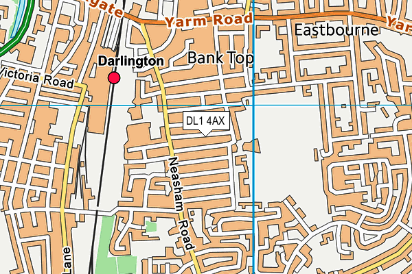 DL1 4AX map - OS VectorMap District (Ordnance Survey)