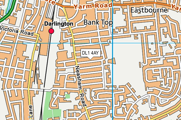 DL1 4AY map - OS VectorMap District (Ordnance Survey)