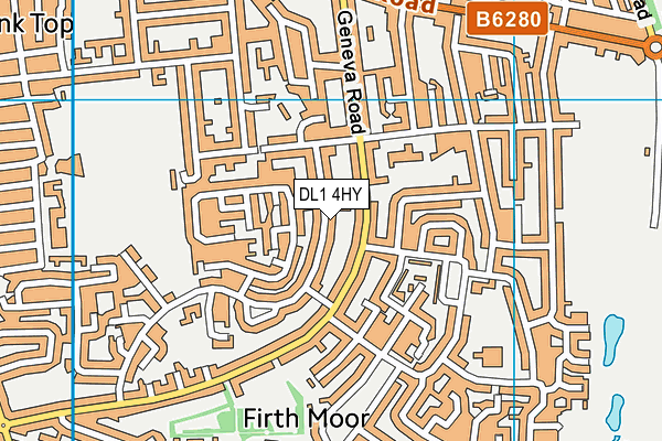 DL1 4HY map - OS VectorMap District (Ordnance Survey)