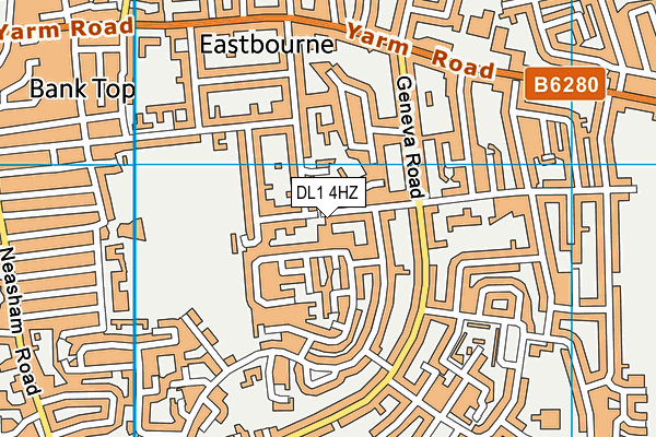 DL1 4HZ map - OS VectorMap District (Ordnance Survey)