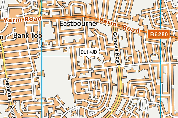 DL1 4JD map - OS VectorMap District (Ordnance Survey)