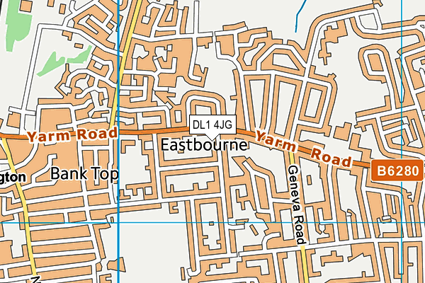 DL1 4JG map - OS VectorMap District (Ordnance Survey)