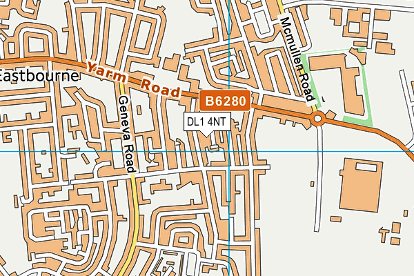 DL1 4NT map - OS VectorMap District (Ordnance Survey)