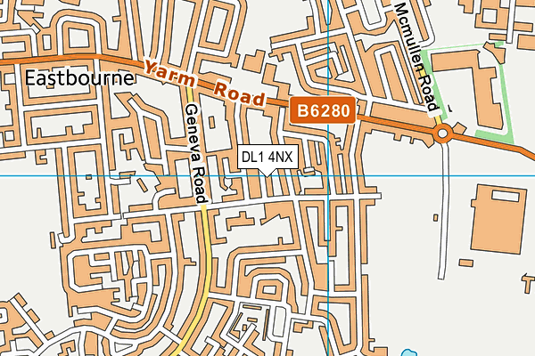 DL1 4NX map - OS VectorMap District (Ordnance Survey)