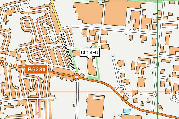 Mcmullen Road (Closed) map (DL1 4PU) - OS VectorMap District (Ordnance Survey)