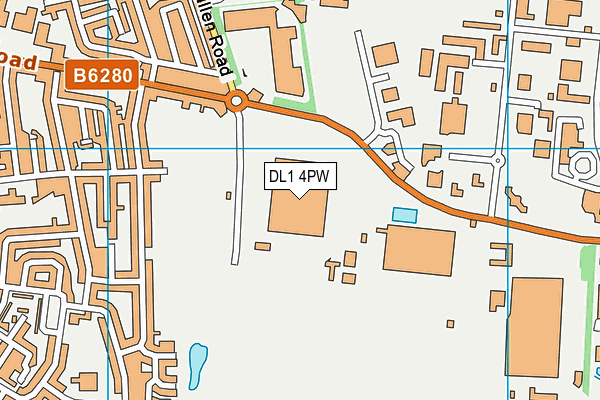DL1 4PW map - OS VectorMap District (Ordnance Survey)