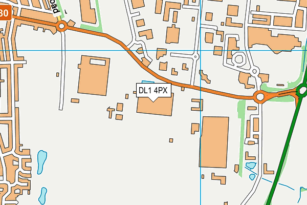 DL1 4PX map - OS VectorMap District (Ordnance Survey)