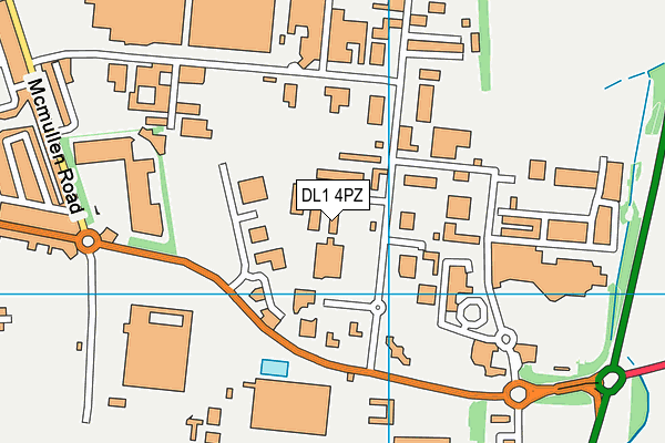 DL1 4PZ map - OS VectorMap District (Ordnance Survey)