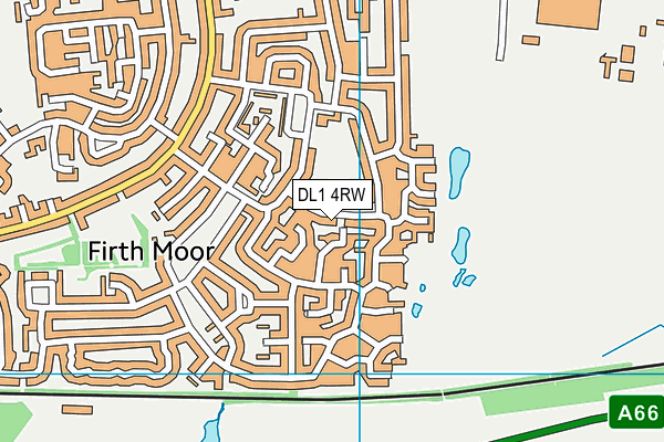 DL1 4RW map - OS VectorMap District (Ordnance Survey)