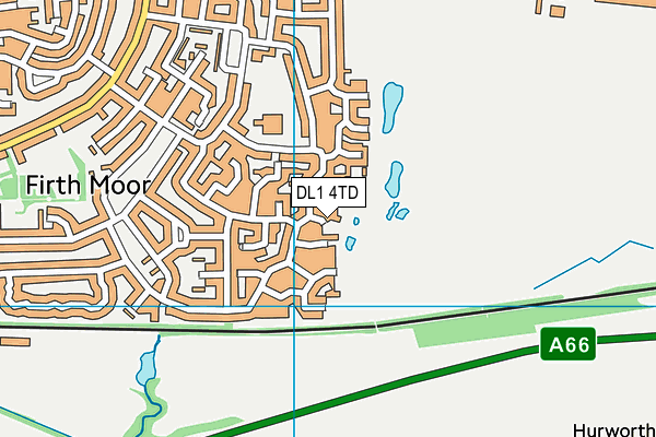 DL1 4TD map - OS VectorMap District (Ordnance Survey)