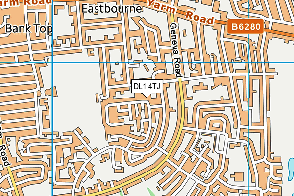 DL1 4TJ map - OS VectorMap District (Ordnance Survey)