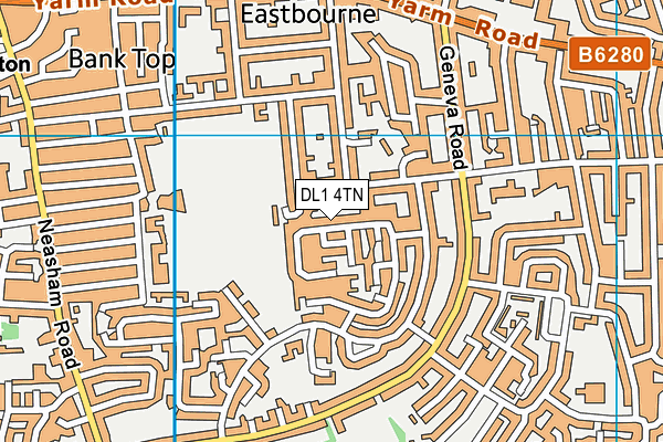 DL1 4TN map - OS VectorMap District (Ordnance Survey)